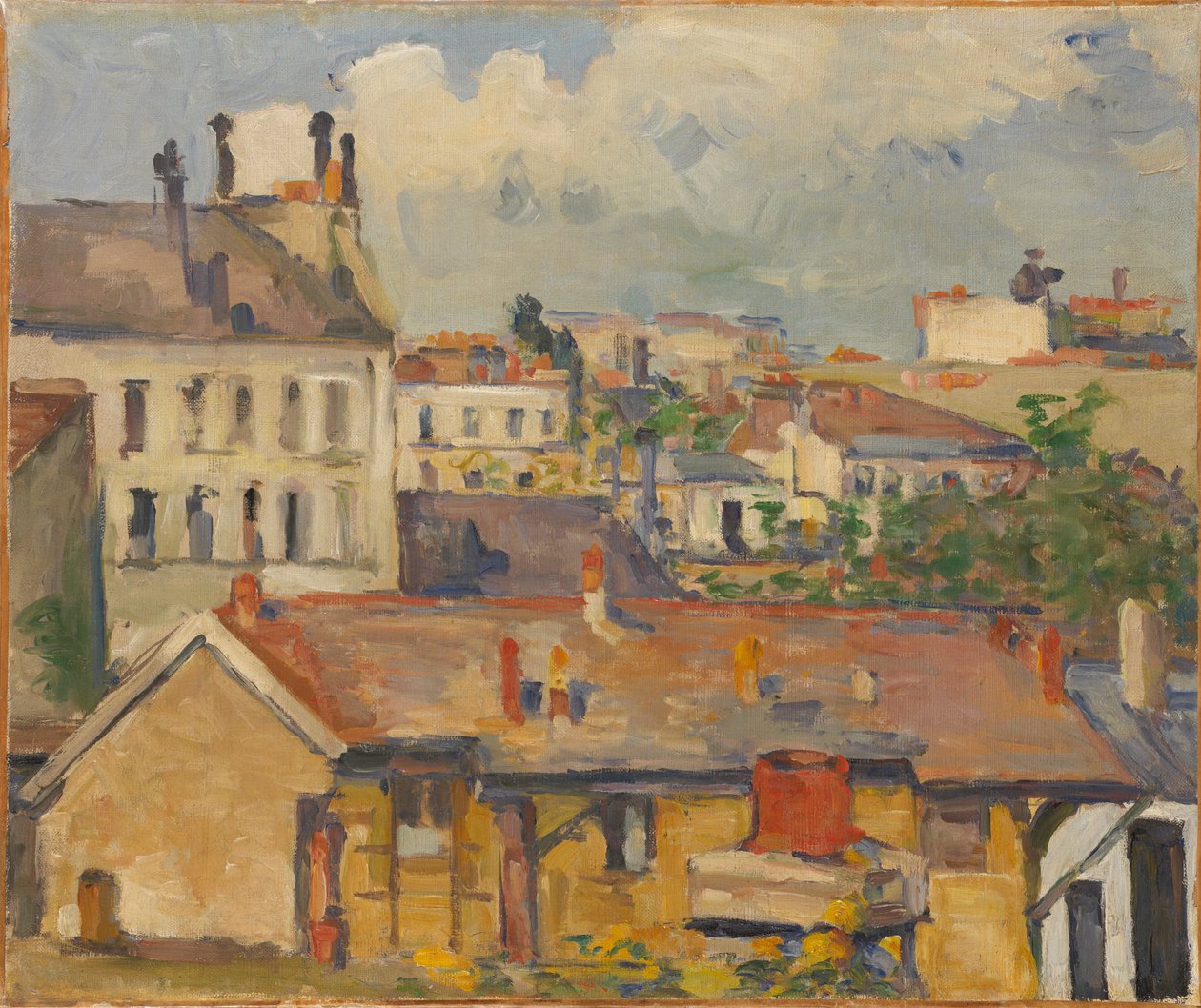 Les Toits ev grubu, 1876-1877. by Paul Cézanne