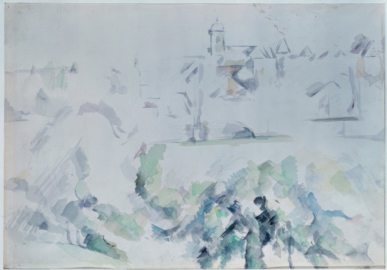 Kilise ve ağaçlar by Paul Cézanne