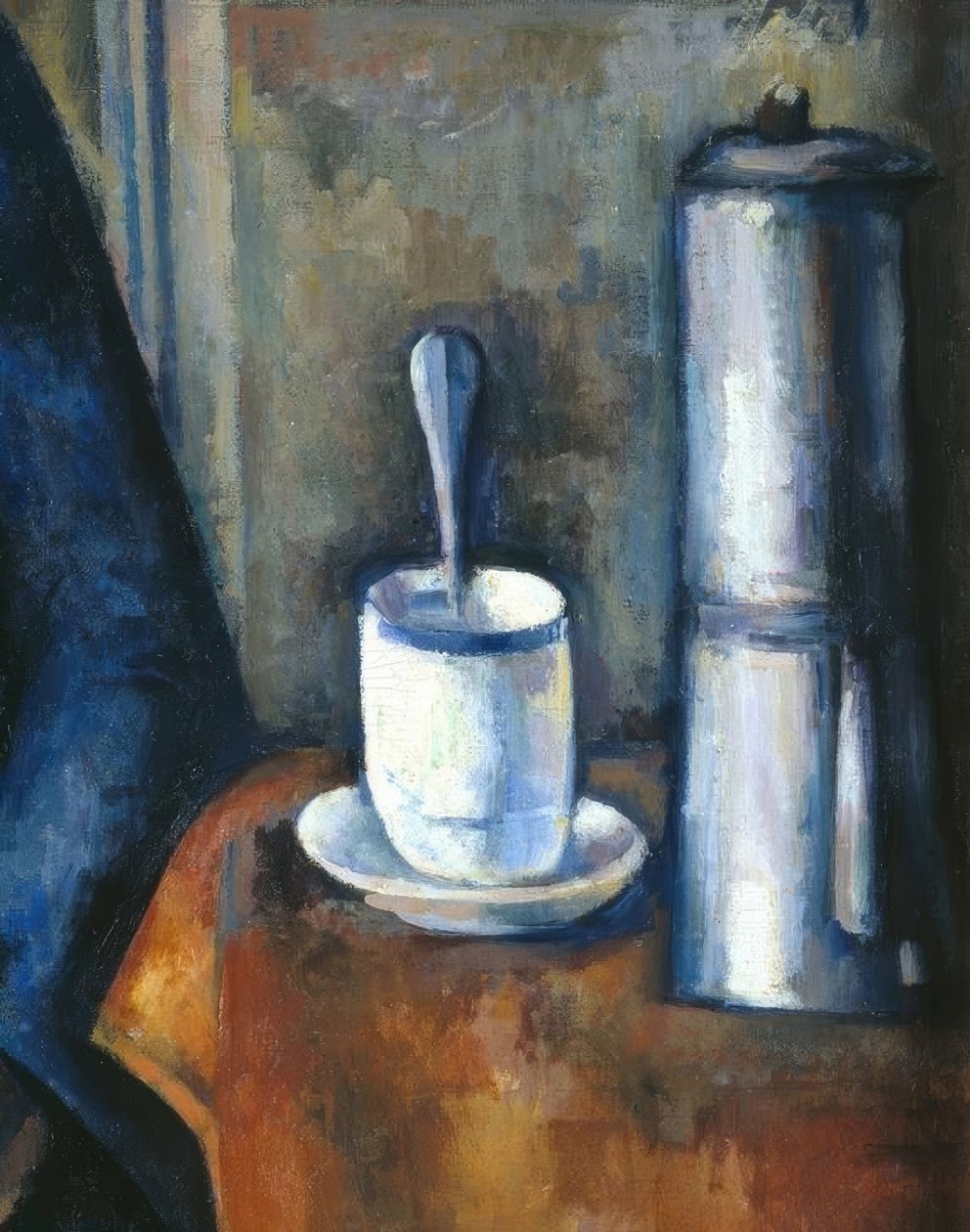 Kahve makinesi olan kadın by Paul Cézanne