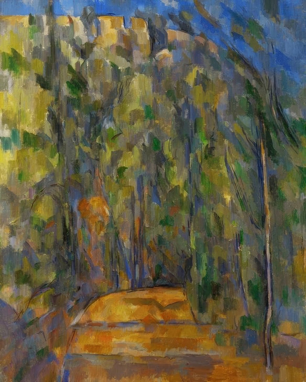 Dönen ağaç altı yol by Paul Cézanne