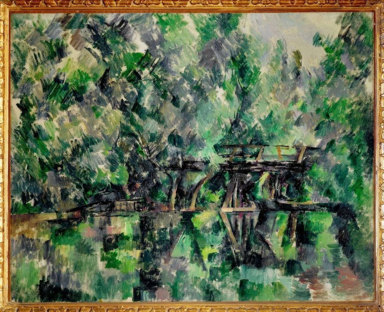 gölet üzerindeki köprü by Paul Cézanne