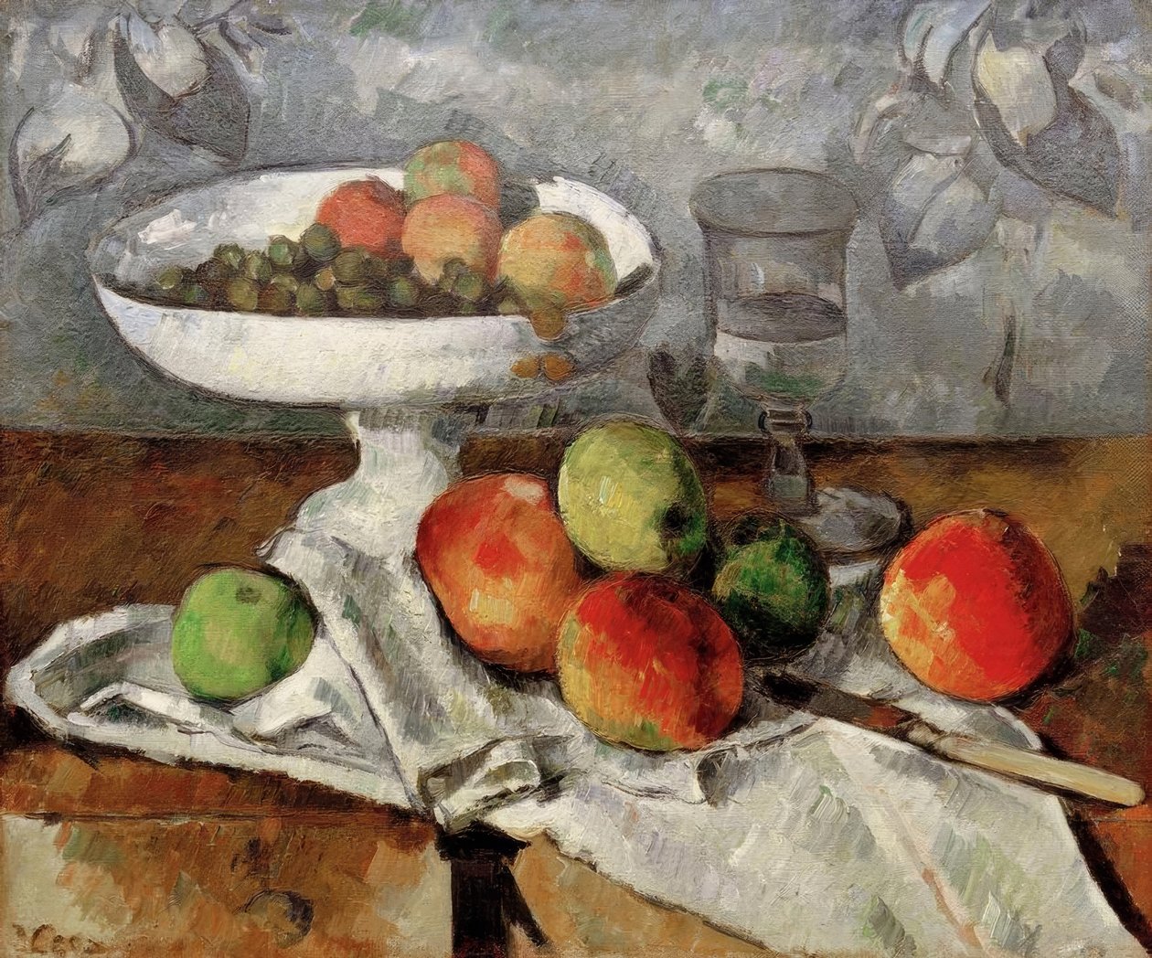 Meyve kasesi ile natürmort by Paul Cézanne