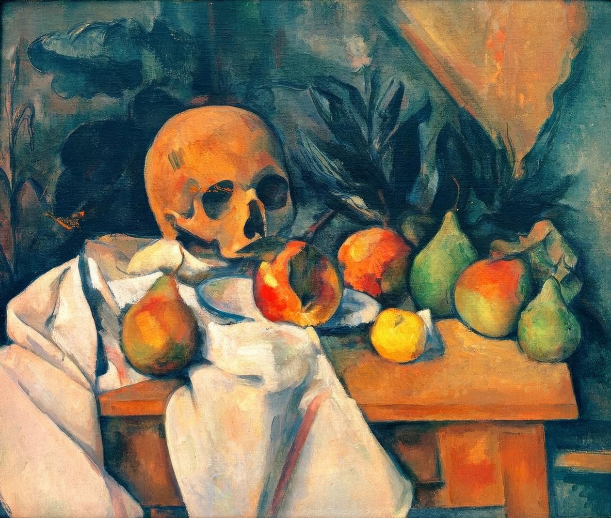 Kafatası ile natürmort by Paul Cézanne