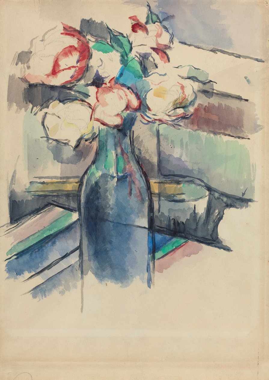 Şişedeki Güller [rekto] by Paul Cézanne