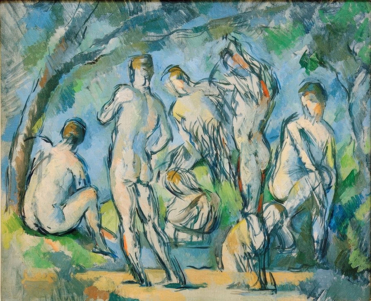 Yedi yüzücü by Paul Cézanne