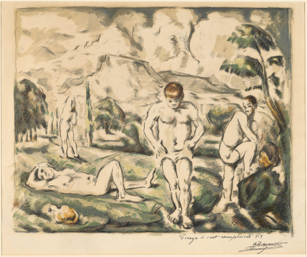 Yıkananlar (Büyük Tabak) by Paul Cézanne