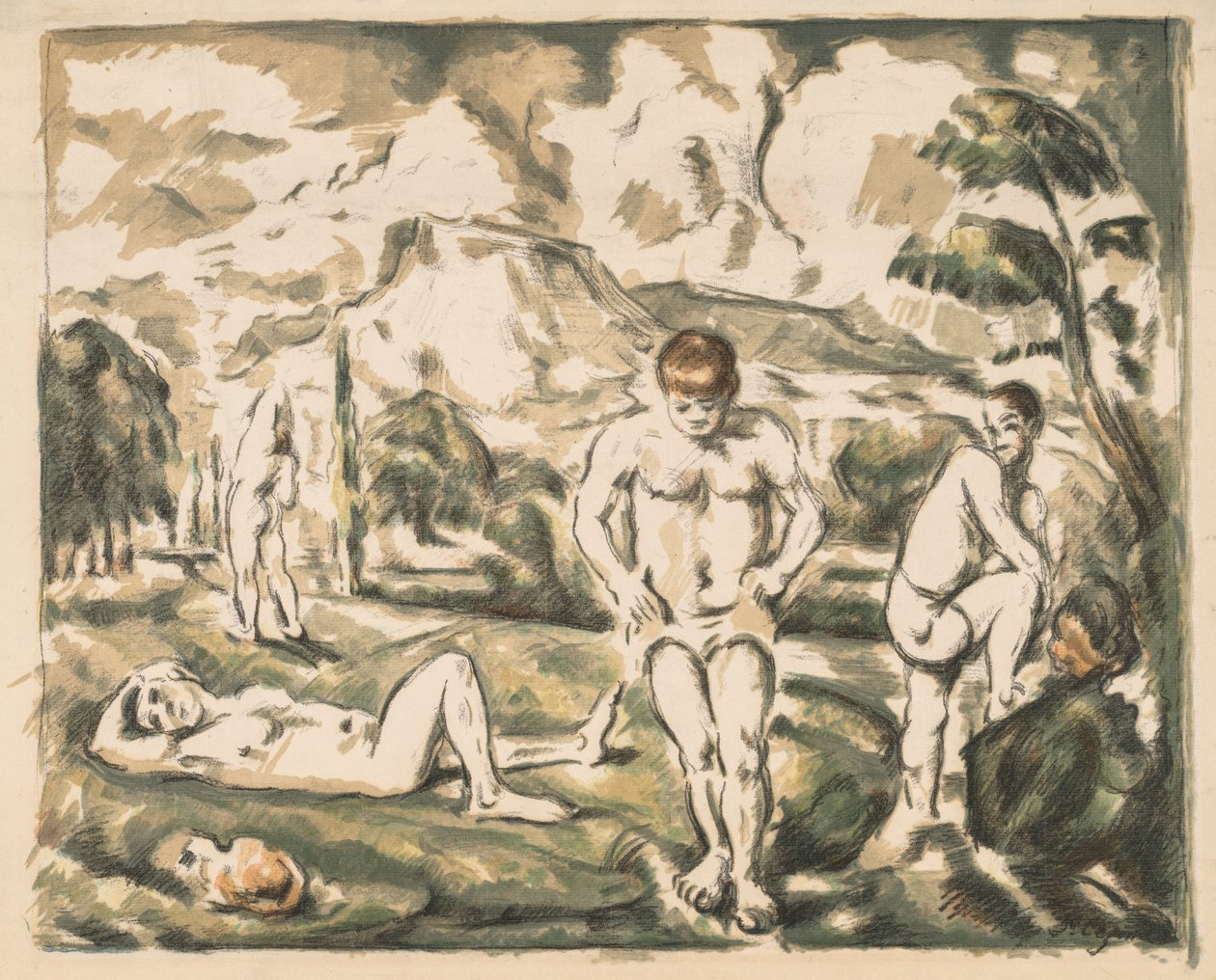 Yıkananlar (Büyük Tabak) by Paul Cézanne