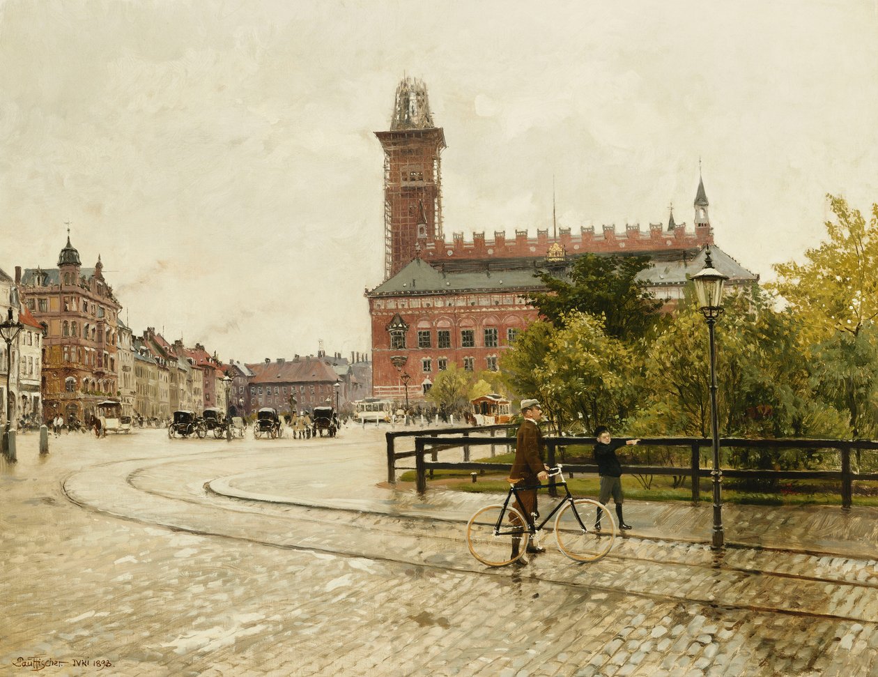 Raadhuspladsen, Kopenhag, 1893 by Paul Fischer