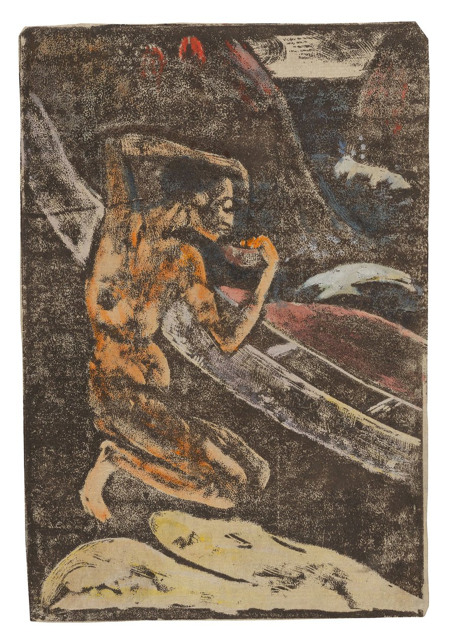 Kanosunun Yanında İçki İçen Bir Balıkçı by Paul Gauguin