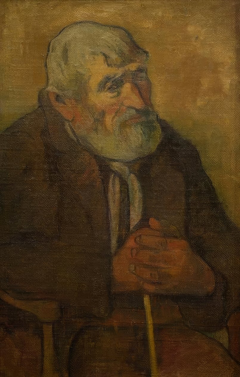 Bir sopa ile yaşlı adam by Paul Gauguin
