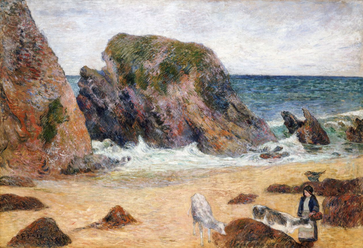 Deniz Kıyısında İnekler, 1886 by Paul Gauguin