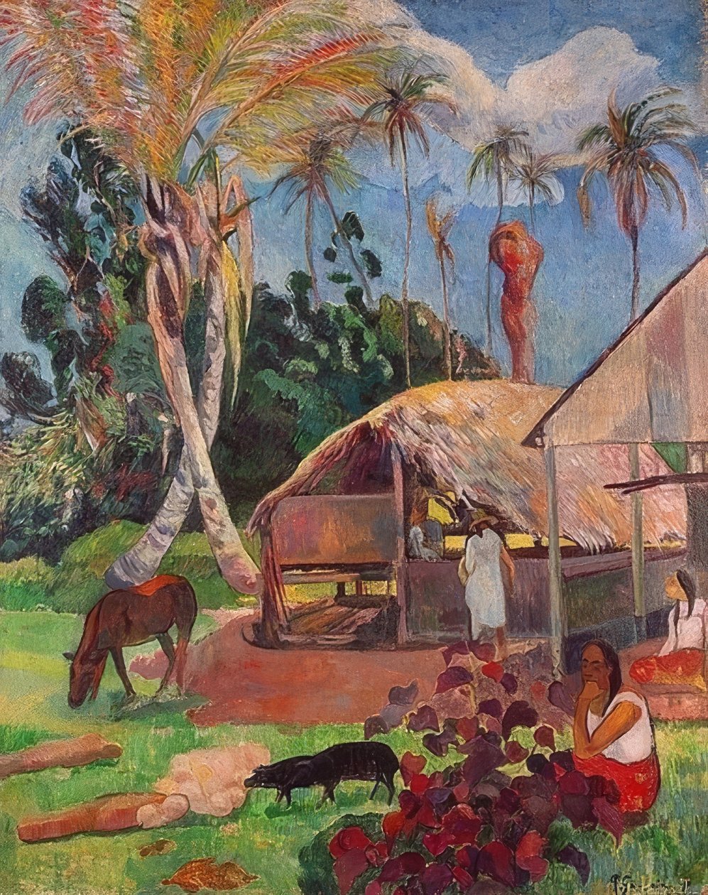 Siyah domuzlar. 1891 by Paul Gauguin