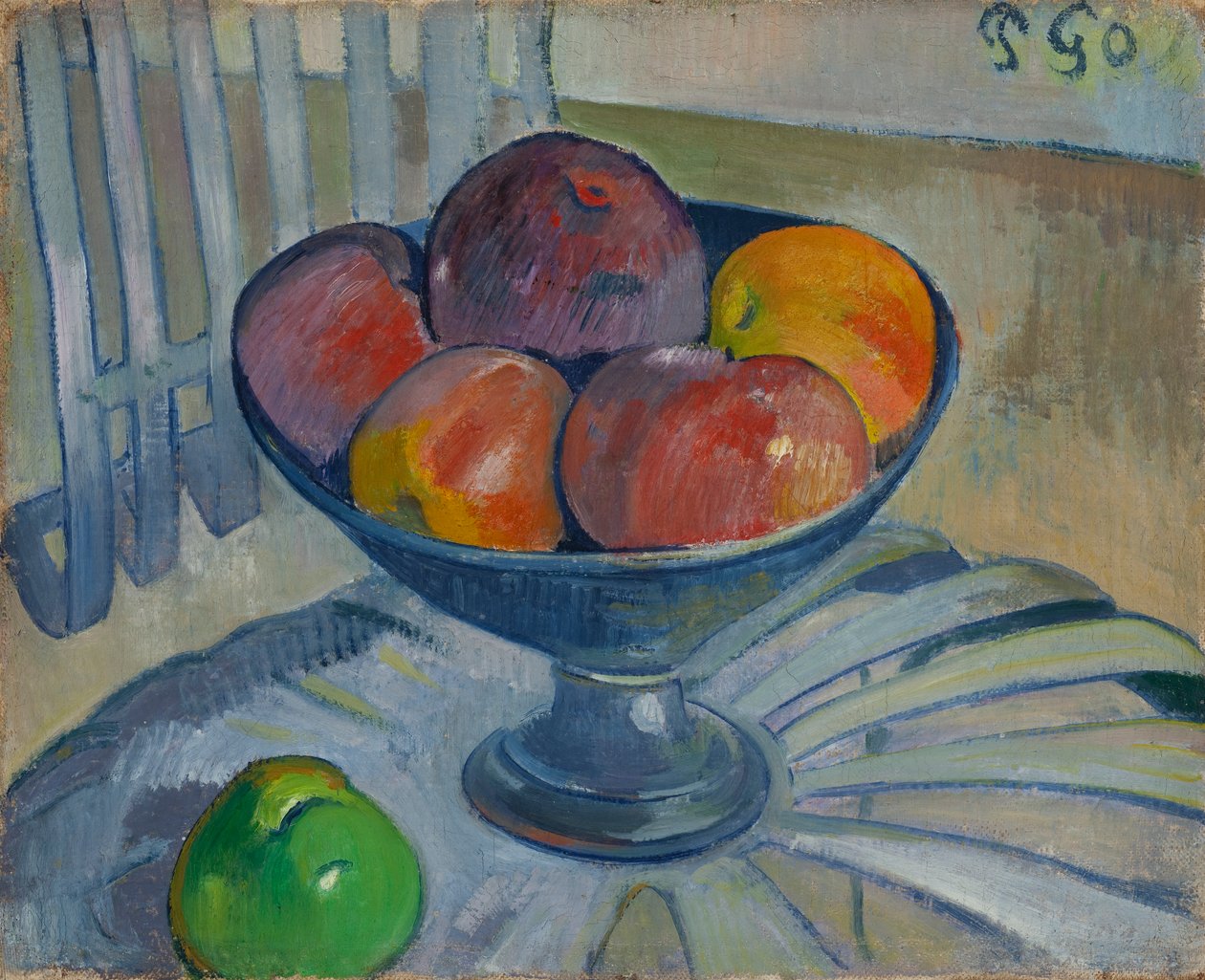 Bahçe Sandalyesinde meyve tabağı, 1890 dolayları by Paul Gauguin