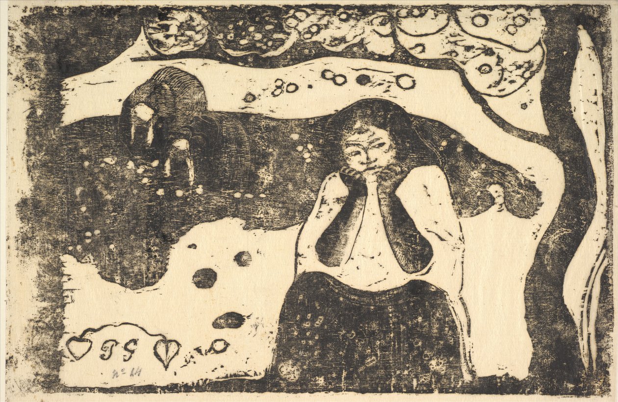 İnsan Sefalet, 1898-99. by Paul Gauguin