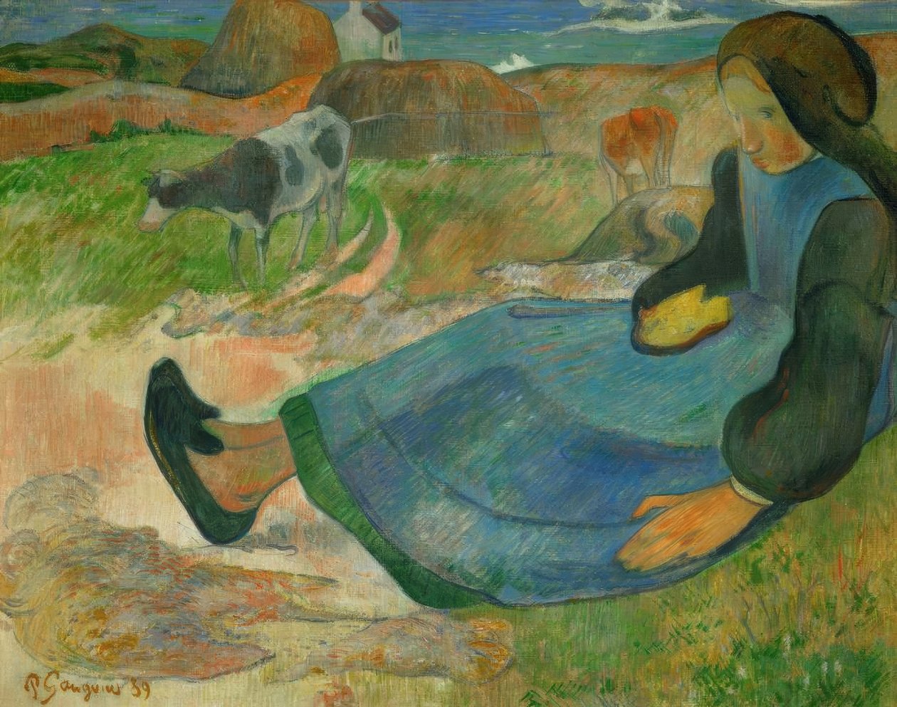 İnek Bekçisi veya Genç Breton by Paul Gauguin
