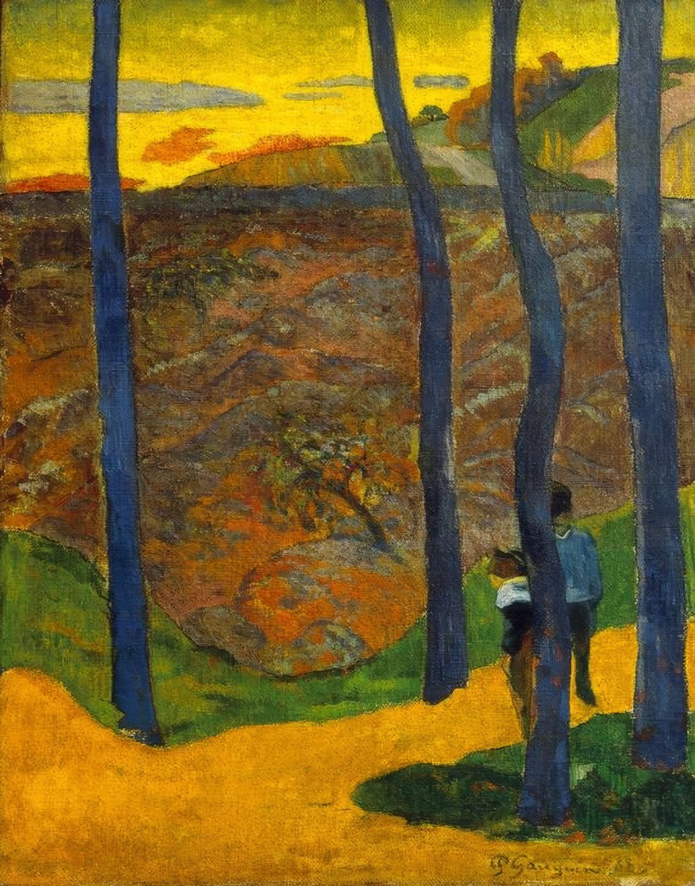 Mavi ağaçlar by Paul Gauguin