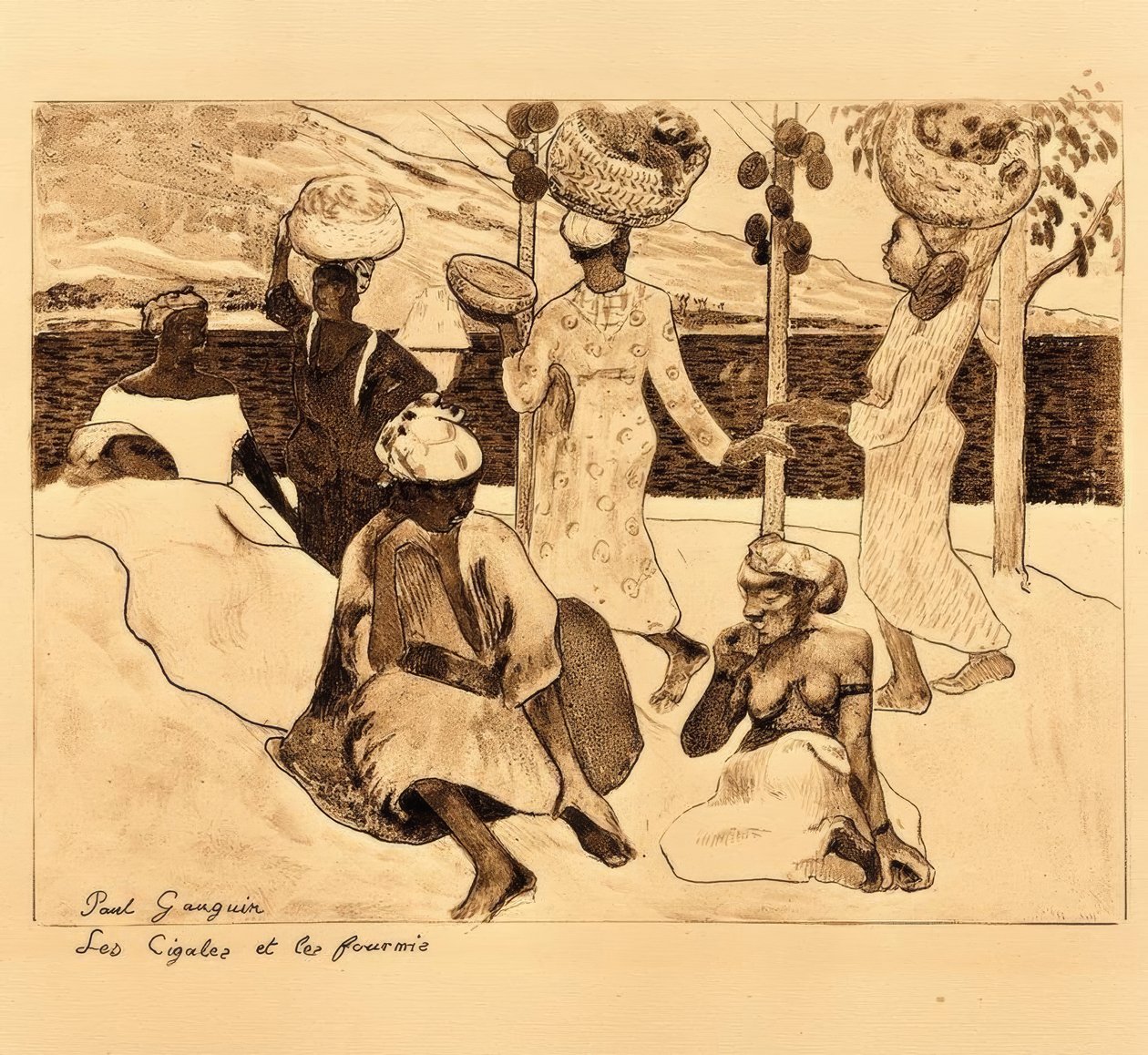 Ağustos böcekleri ve karıncalar by Paul Gauguin