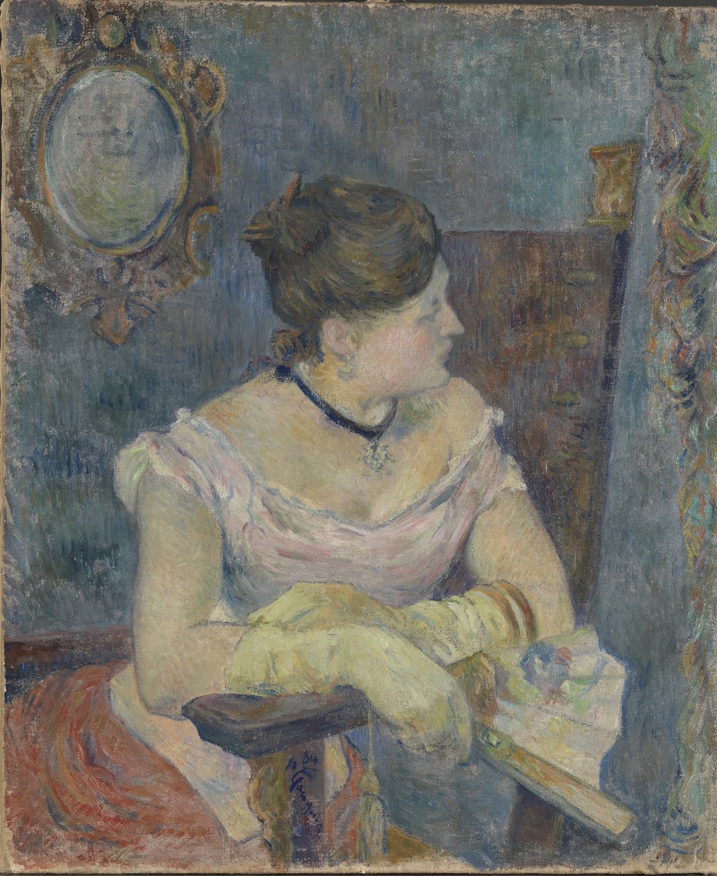Abiye içinde Madam Mette Gauguin, 1884. by Paul Gauguin
