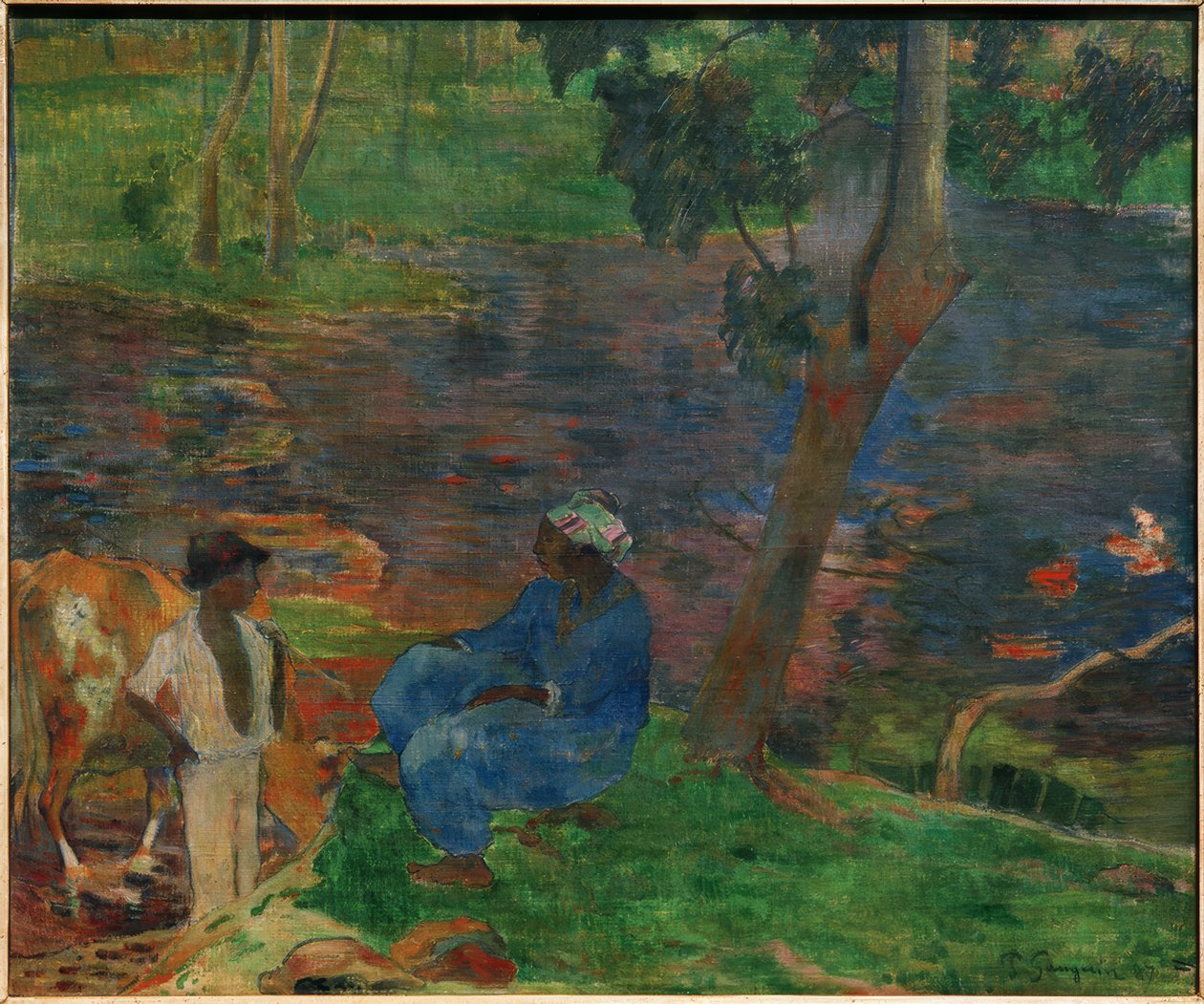 Martinik (göletin kıyısında) by Paul Gauguin