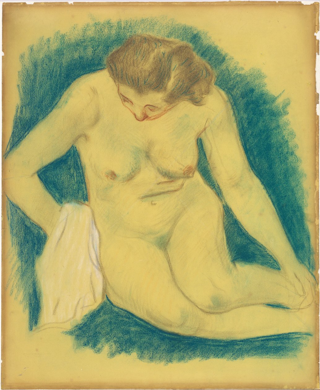 Oturmuş çıplak yukarıdan görüldü by Paul Gauguin