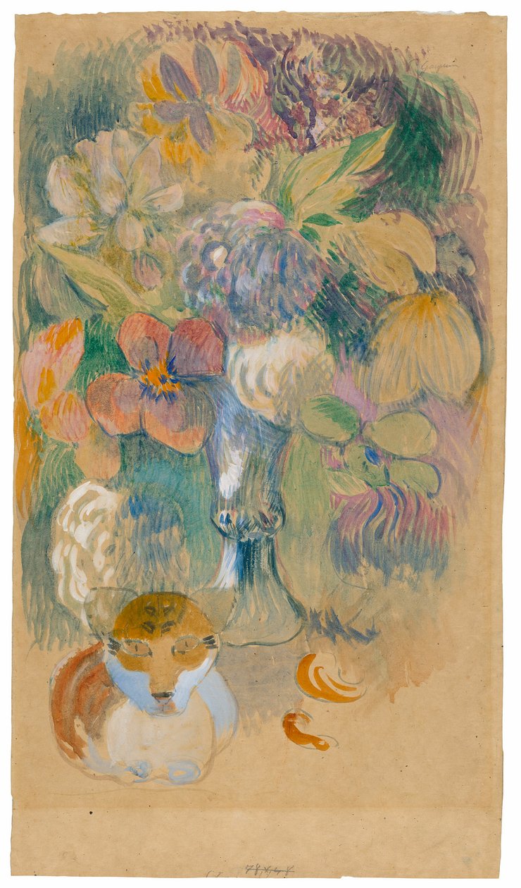Kedi ile Natürmort by Paul Gauguin
