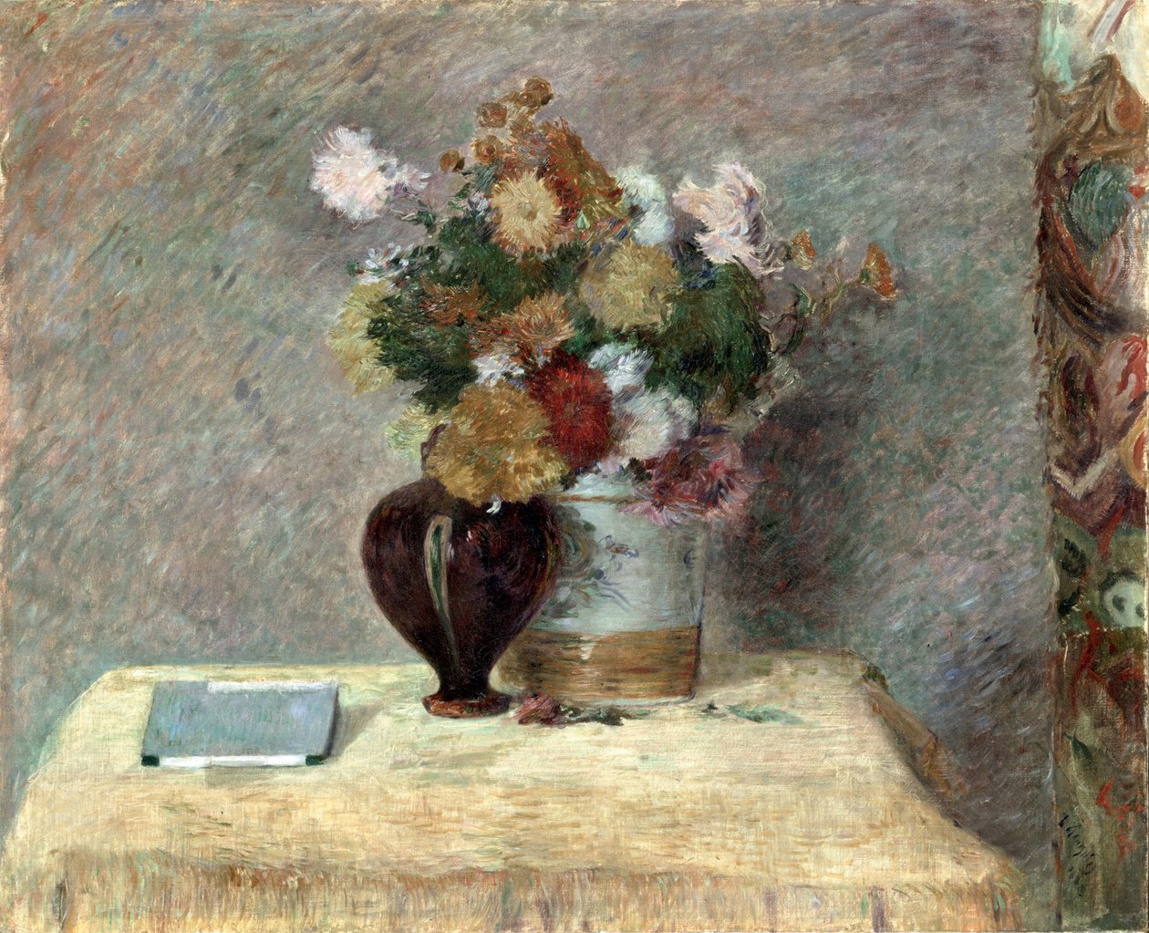 Çiçeklerle Natürmort. by Paul Gauguin