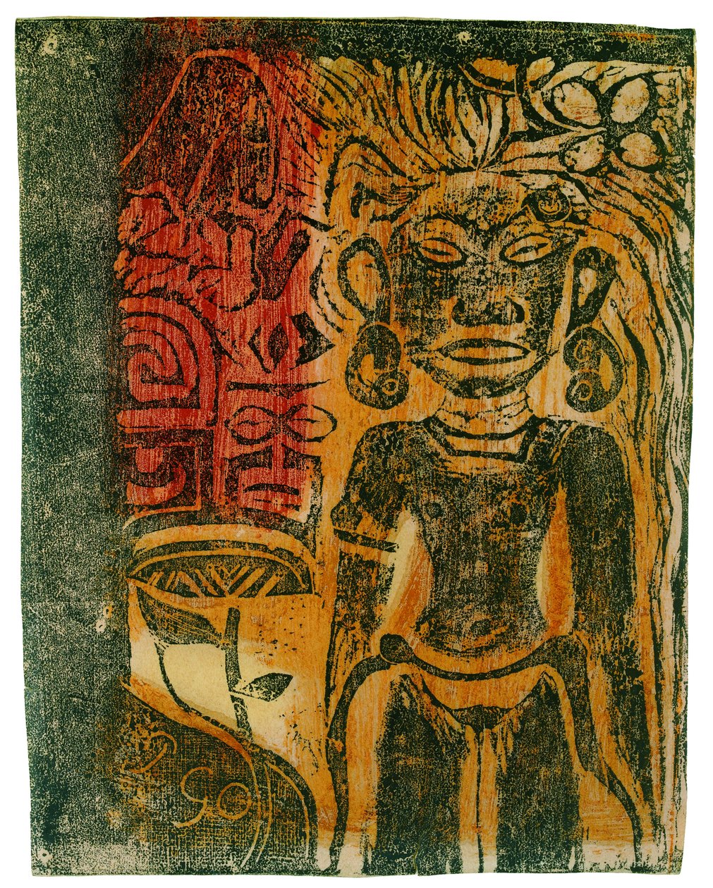 Tahiti İdolü, 1894-1895. by Paul Gauguin