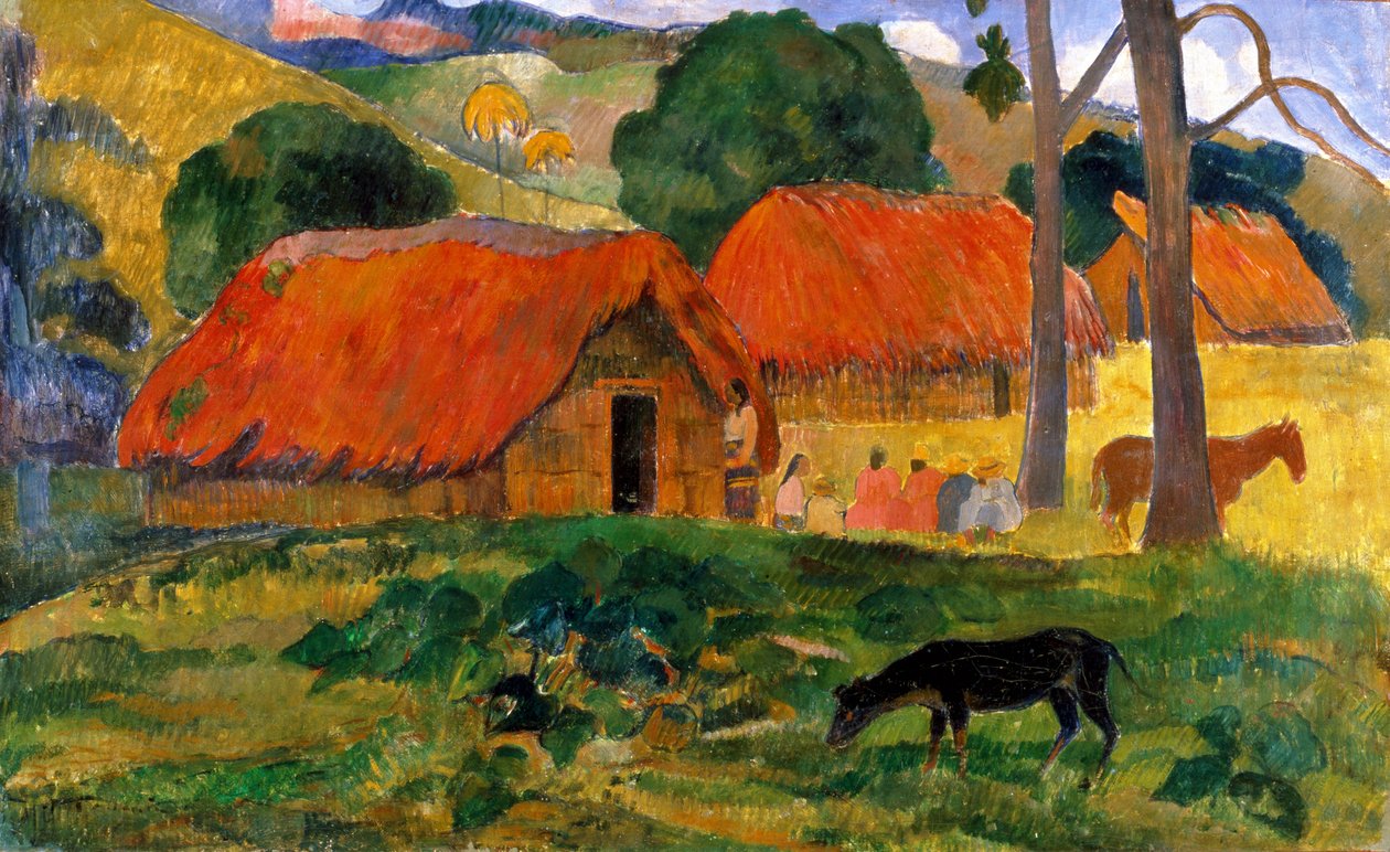 Üç Kulübe, Tahiti by Paul Gauguin