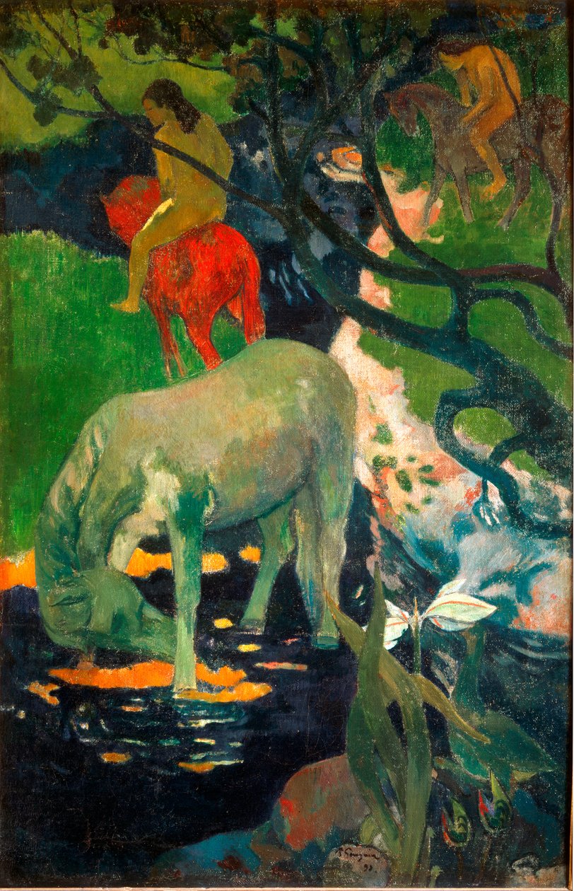 Beyaz At (tuval üzerine yağlı boya by Paul Gauguin