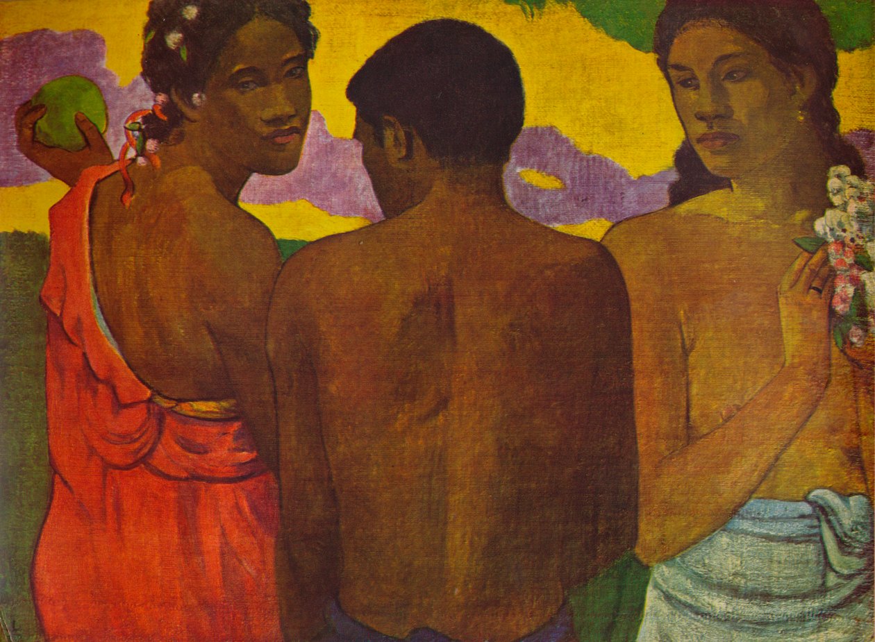 Üç Tahitili, 1899 1935 by Paul Gauguin