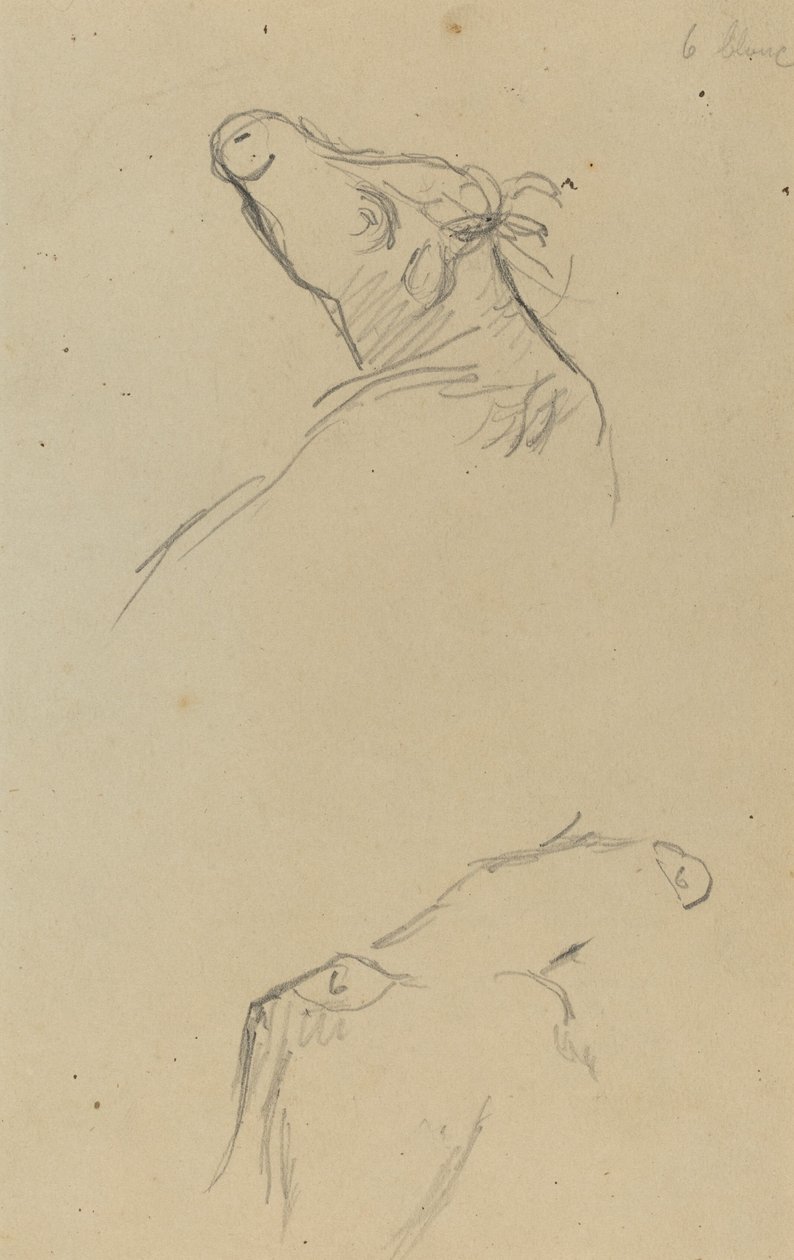 İki İnek Başı [verso] by Paul Gauguin