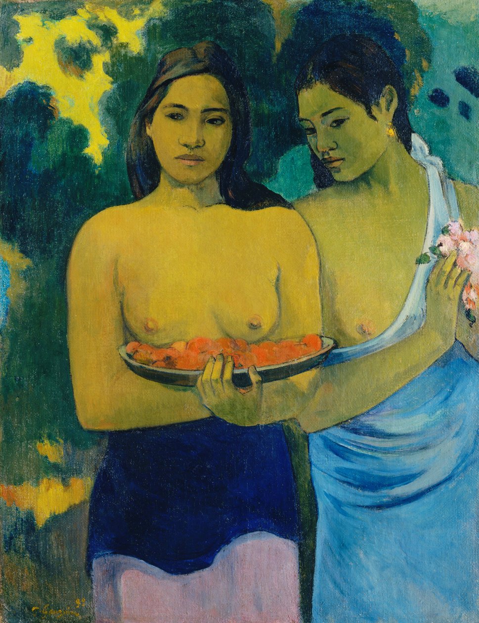 İki Tahitili Kadın by Paul Gauguin