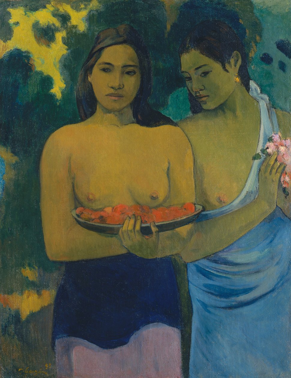 İki Tahitili Kadın by Paul Gauguin
