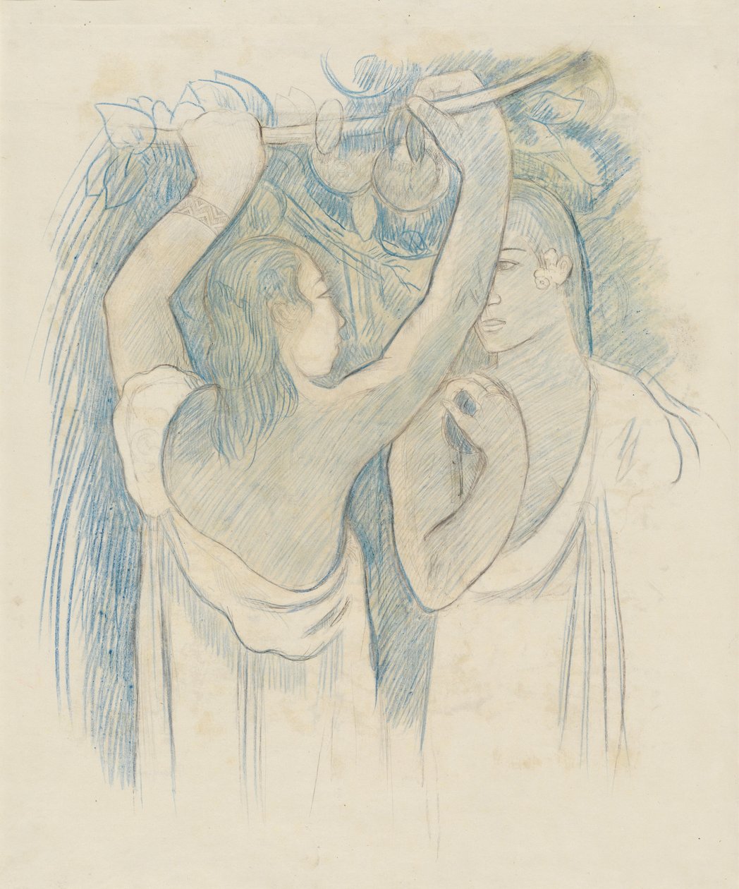 Meyve Toplayan İki Tahitili [verso] by Paul Gauguin