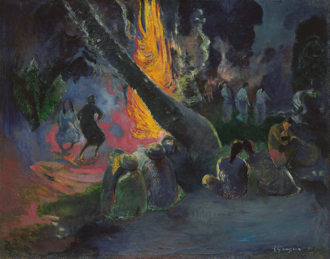 Upa upa Ateş Dansı, 1891. by Paul Gauguin