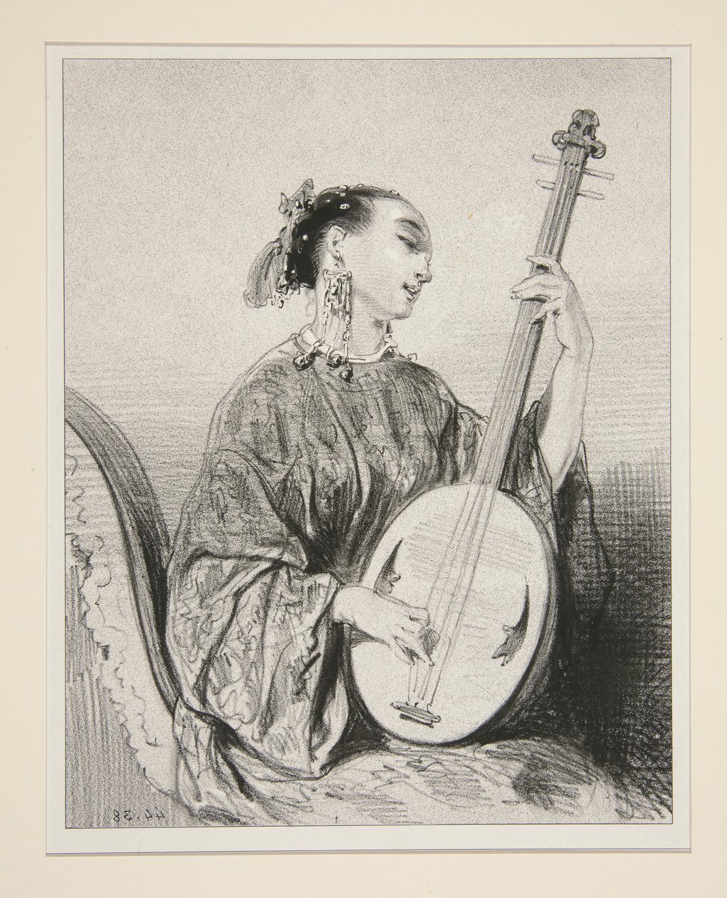 Çinli şarkıcı. by Paul Gavarni