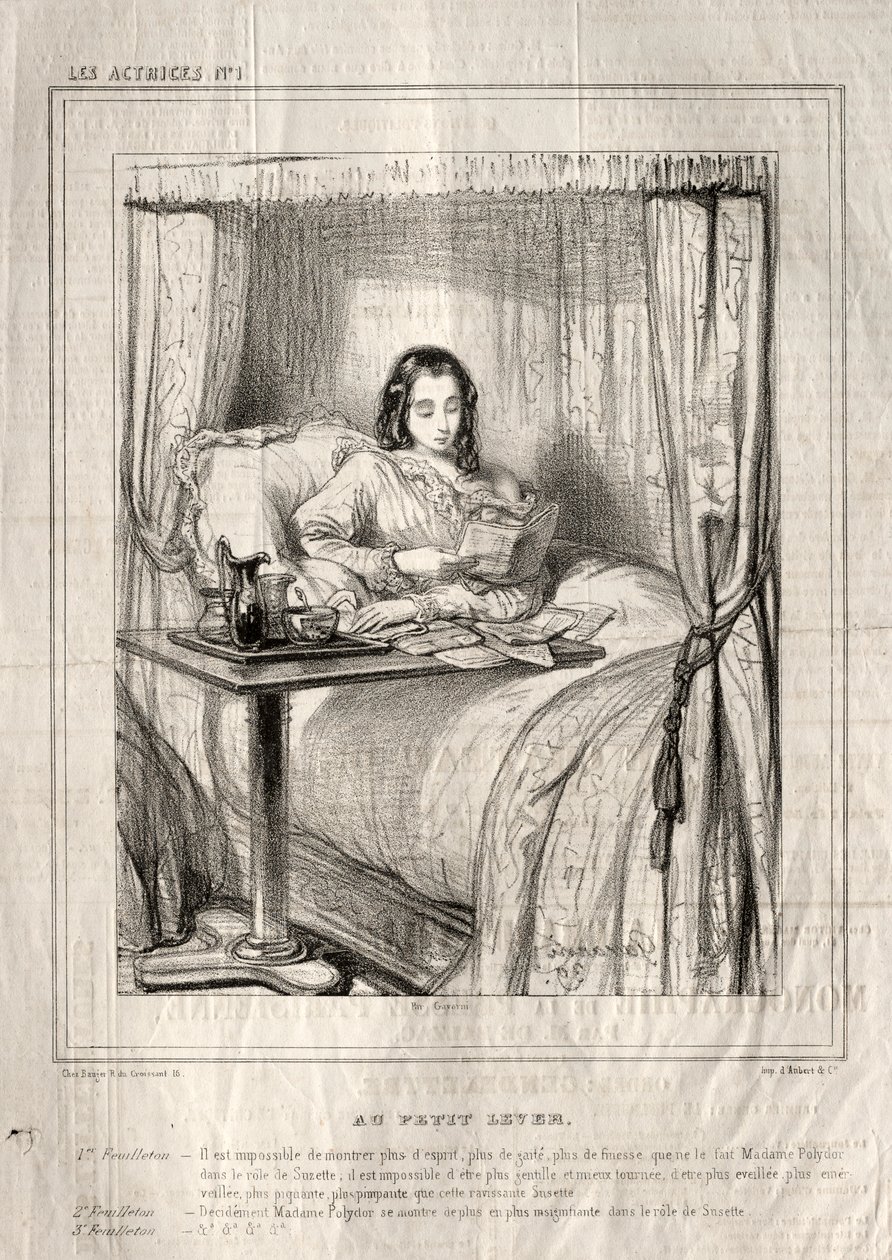 Aktrisler: Küçük gün doğumunda..., 1843. by Paul Gavarni