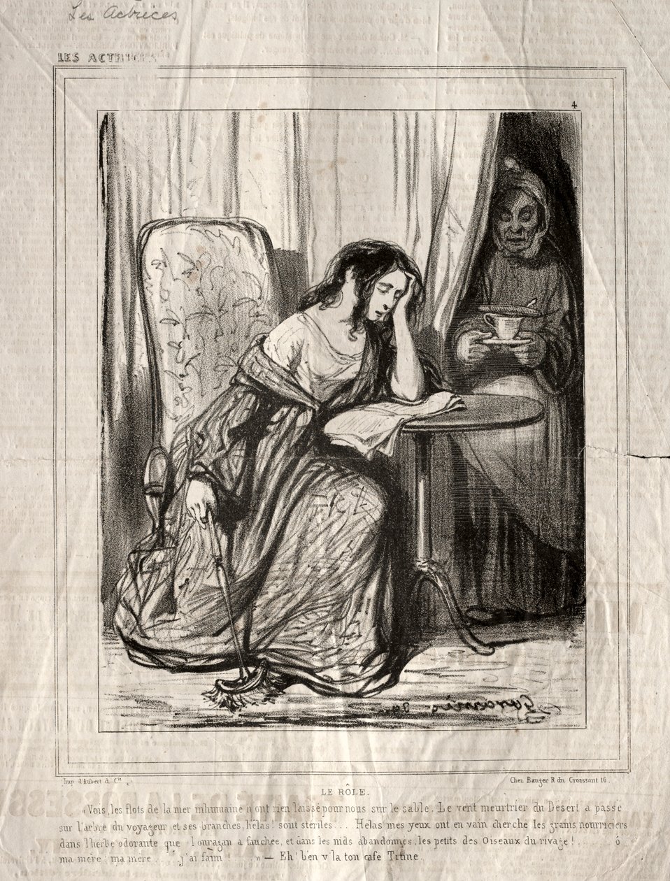 Aktrisler: Rol, 1843. by Paul Gavarni