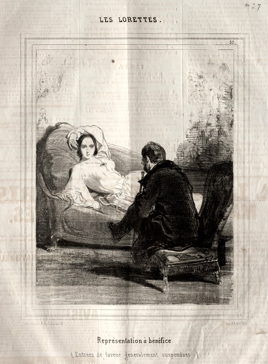 Loretteler, 1842. by Paul Gavarni