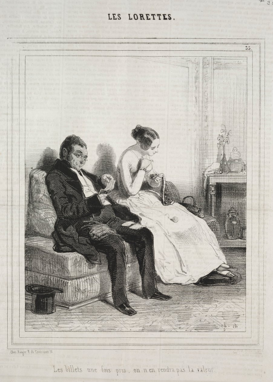 Loretteler, 1842. by Paul Gavarni