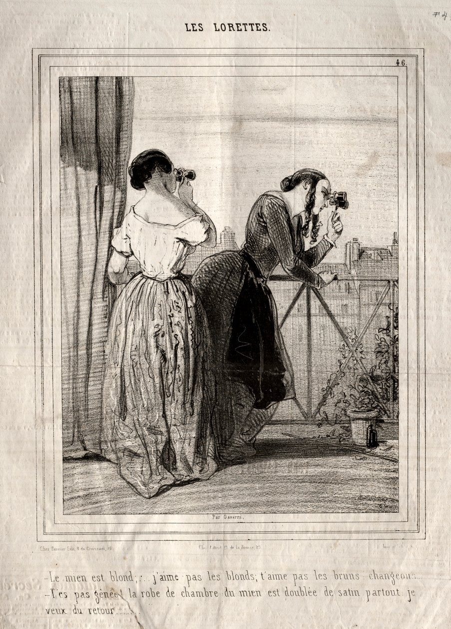 Loretteler, 1842. by Paul Gavarni