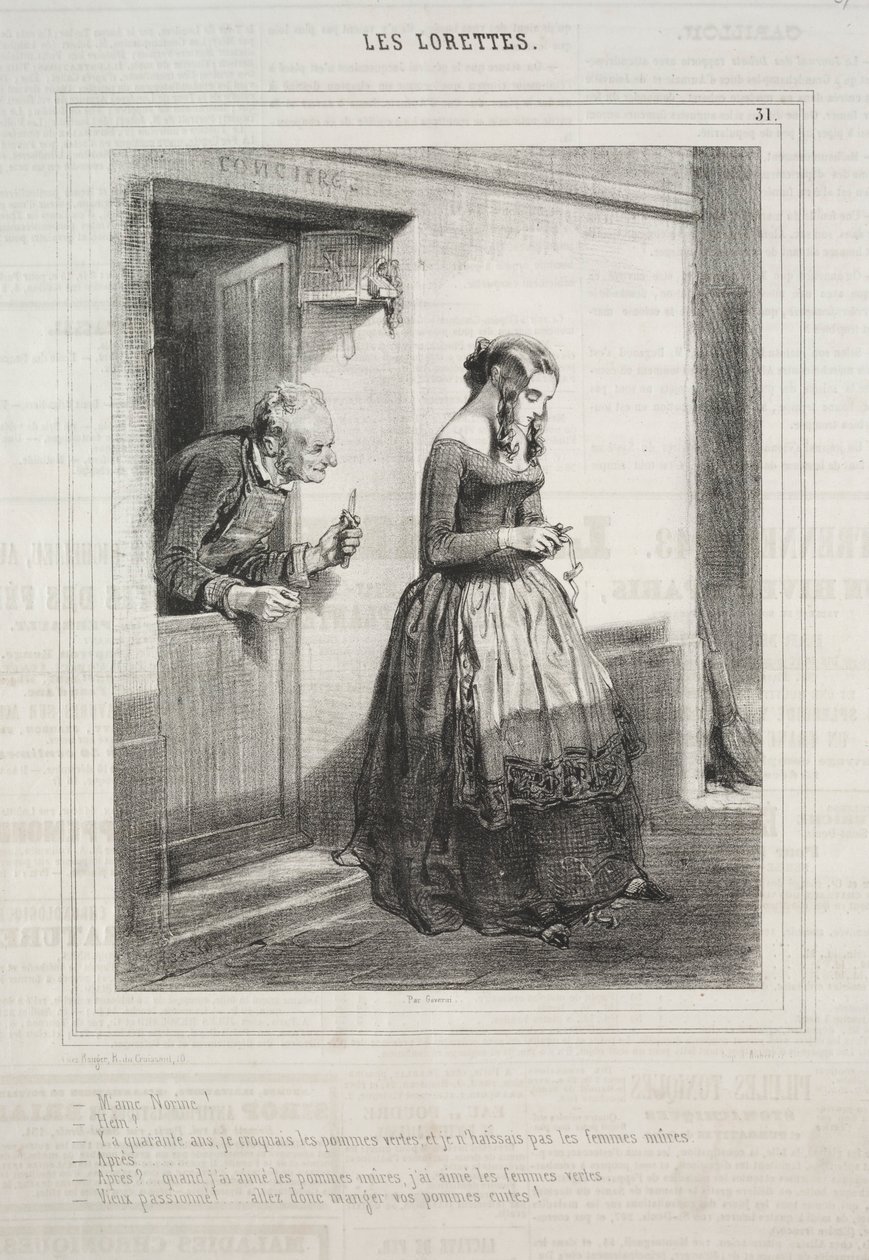 Loretteler, 1842. by Paul Gavarni