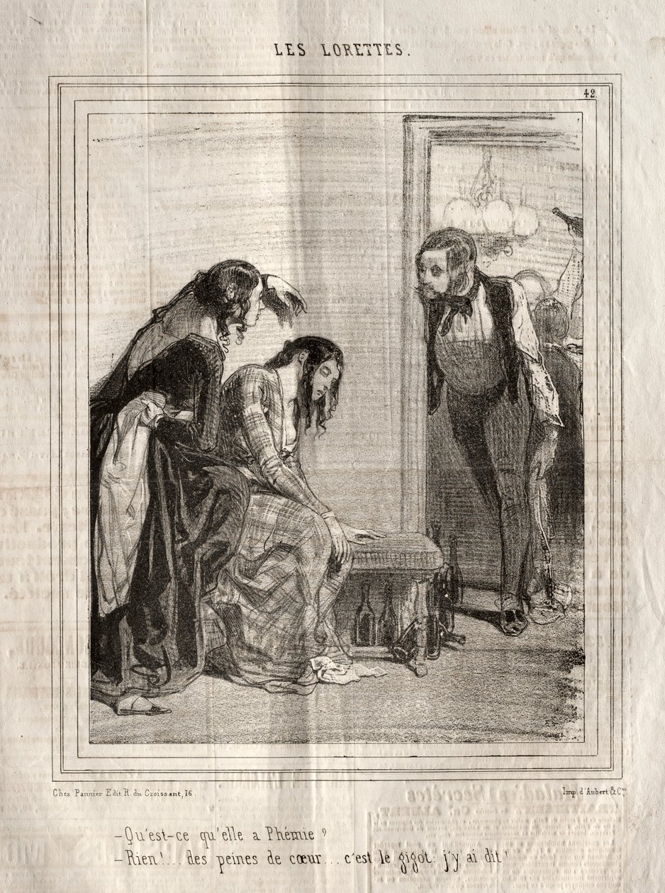 Loretteler, 1842. by Paul Gavarni