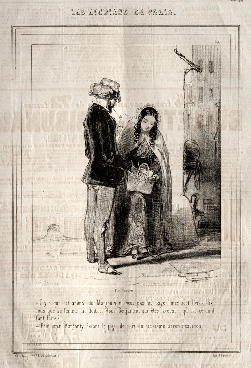 Paris Öğrencileri, 1842. by Paul Gavarni