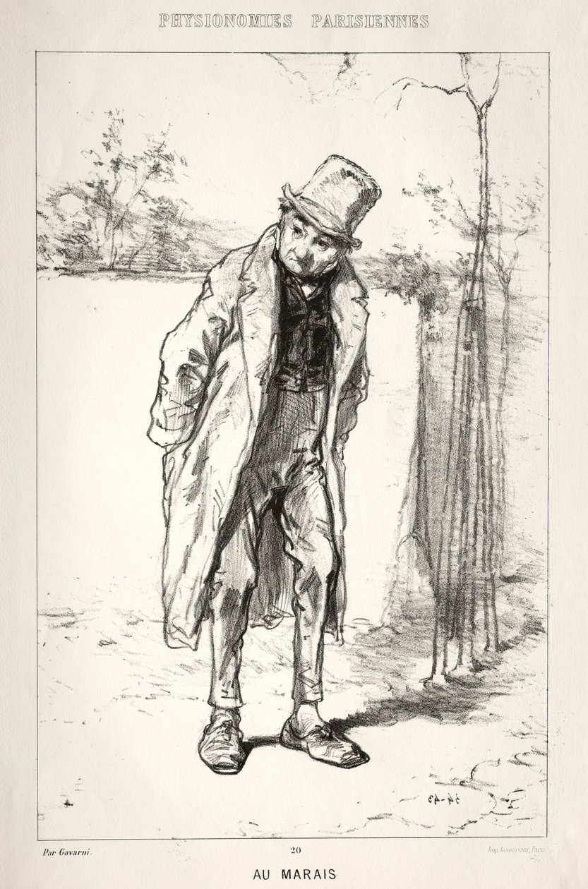 Fizyonomiler Parisienne: Au Marais, 1869. by Paul Gavarni