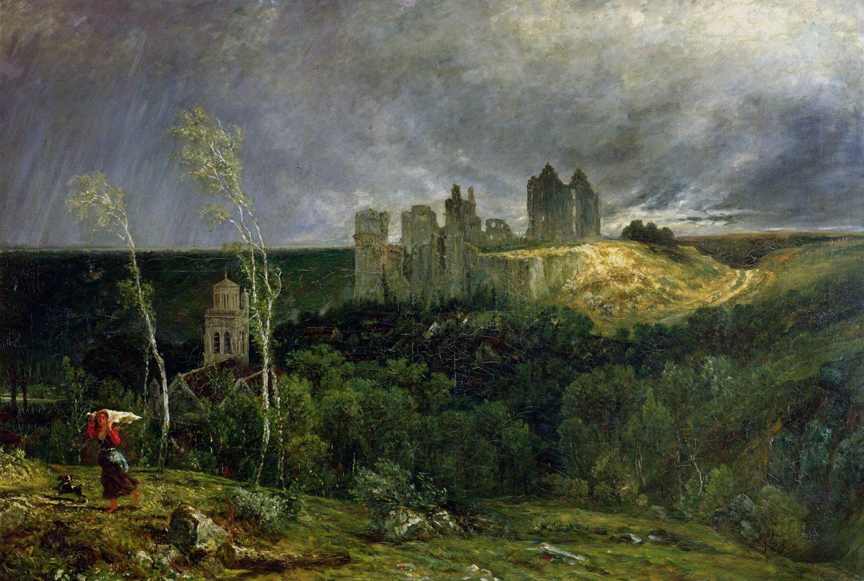 Chateau de Pierrefonds Harabeleri, 1861 by Paul Huet