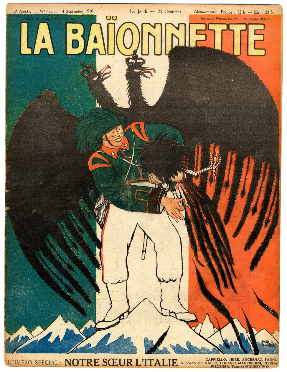 Renklerde Hiciv “La Baionnette”in Kapağı by Paul Iribe