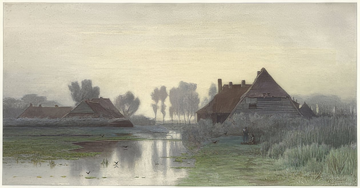Sabah sisinde çiftlik evleri. 1838-1903 by Paul Joseph Constantin Gabriel
