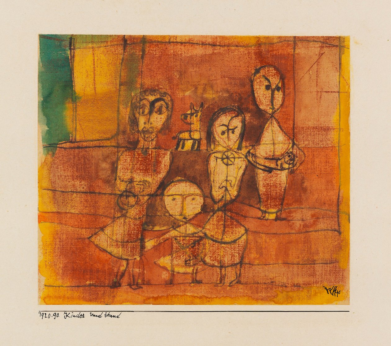 Çocuklar ve Köpek, 1920. by Paul Klee
