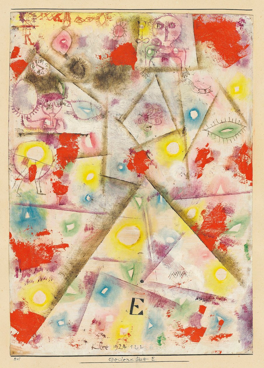 Anıt sayfası E, 1924. by Paul Klee